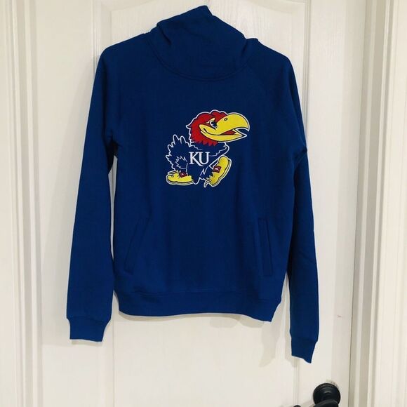 Brand New Adidas NCAA Kansas‎ University Jayhawks Team Hoodie Royal Blue Small - Picture 1 of 6